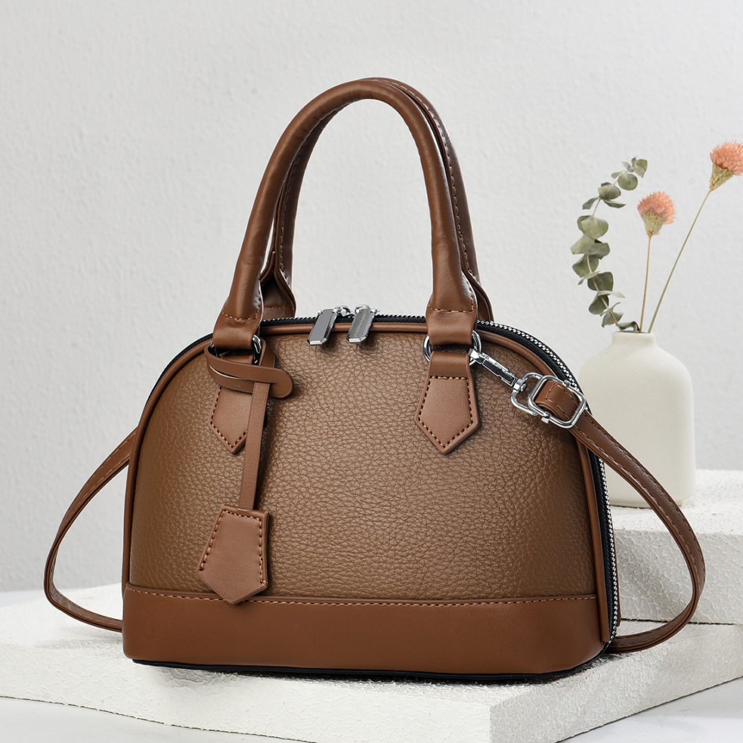 Elegant Dome Top Handle Bag for Women – Structured Handbag with Shoulder Strap