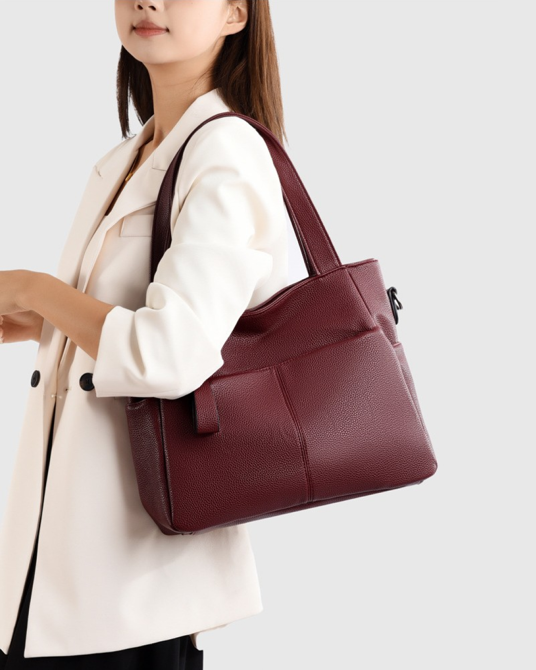 Large Capacity Shoulder Bag for Women – Office Tote Bag with Multiple Compartments