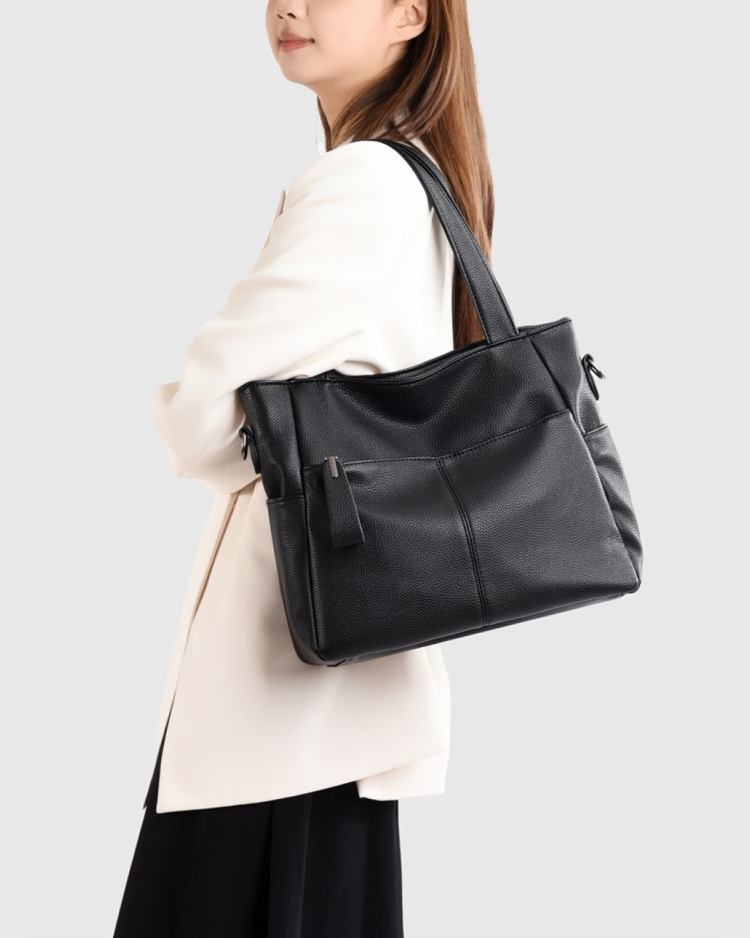Large Capacity Shoulder Bag for Women – Office Tote Bag with Multiple Compartments