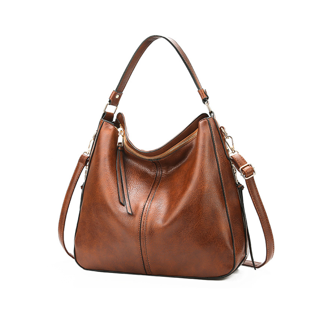 Premium Brown and Wine Red Faux Leather Hobo Bag for Women | Spacious & Stylish