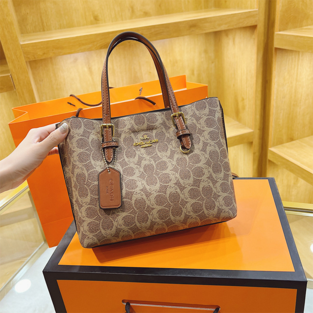 Signature Pattern Tote Bag for Women – Compact Shoulder Handbag with Long Strap