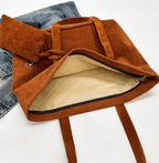 Trendy Large-Capacity Corduroy Carry Tote Bag