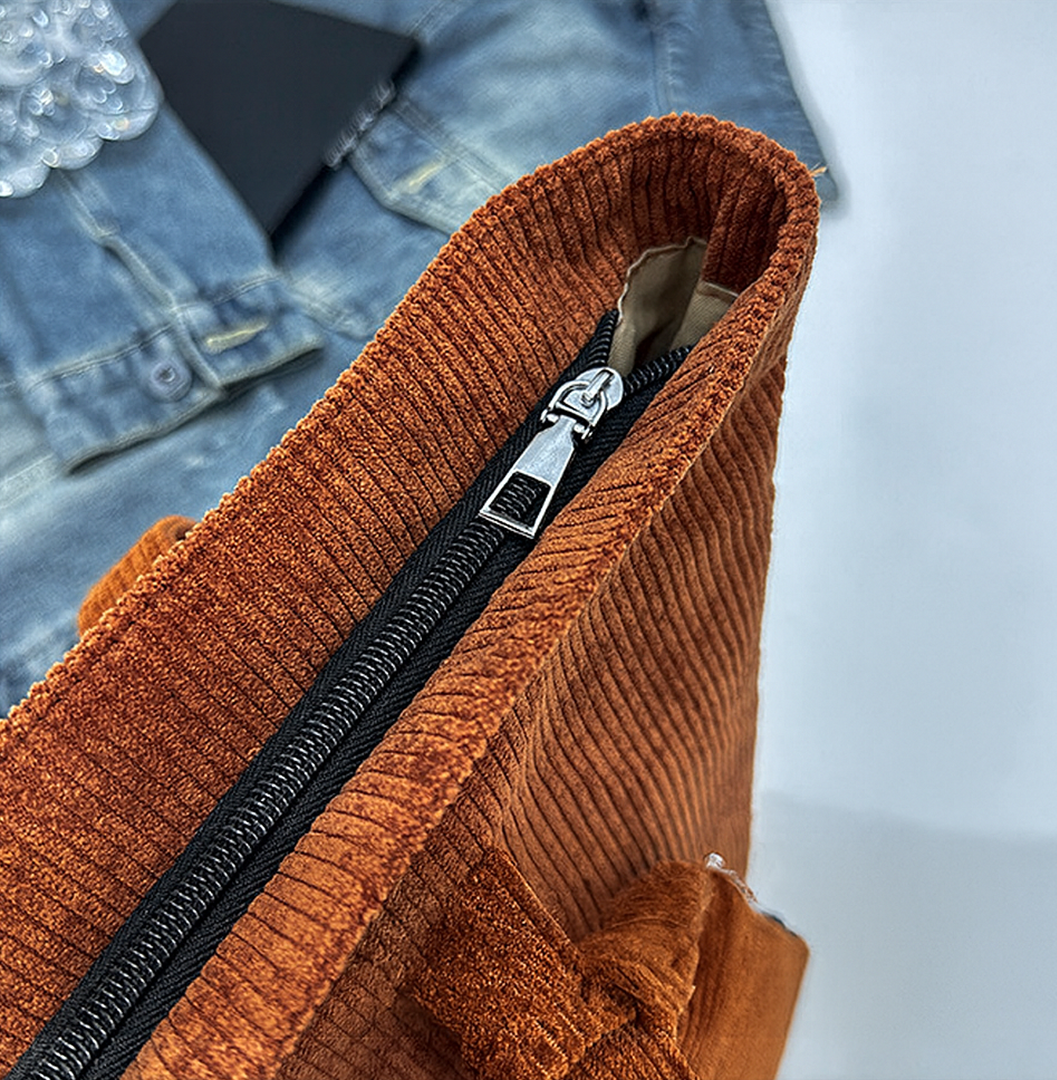 Trendy Large-Capacity Corduroy Carry Tote Bag