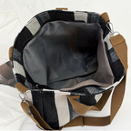 Large Capacity Striped Shoulder Tote Bag