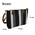 Large Capacity Striped Shoulder Tote Bag