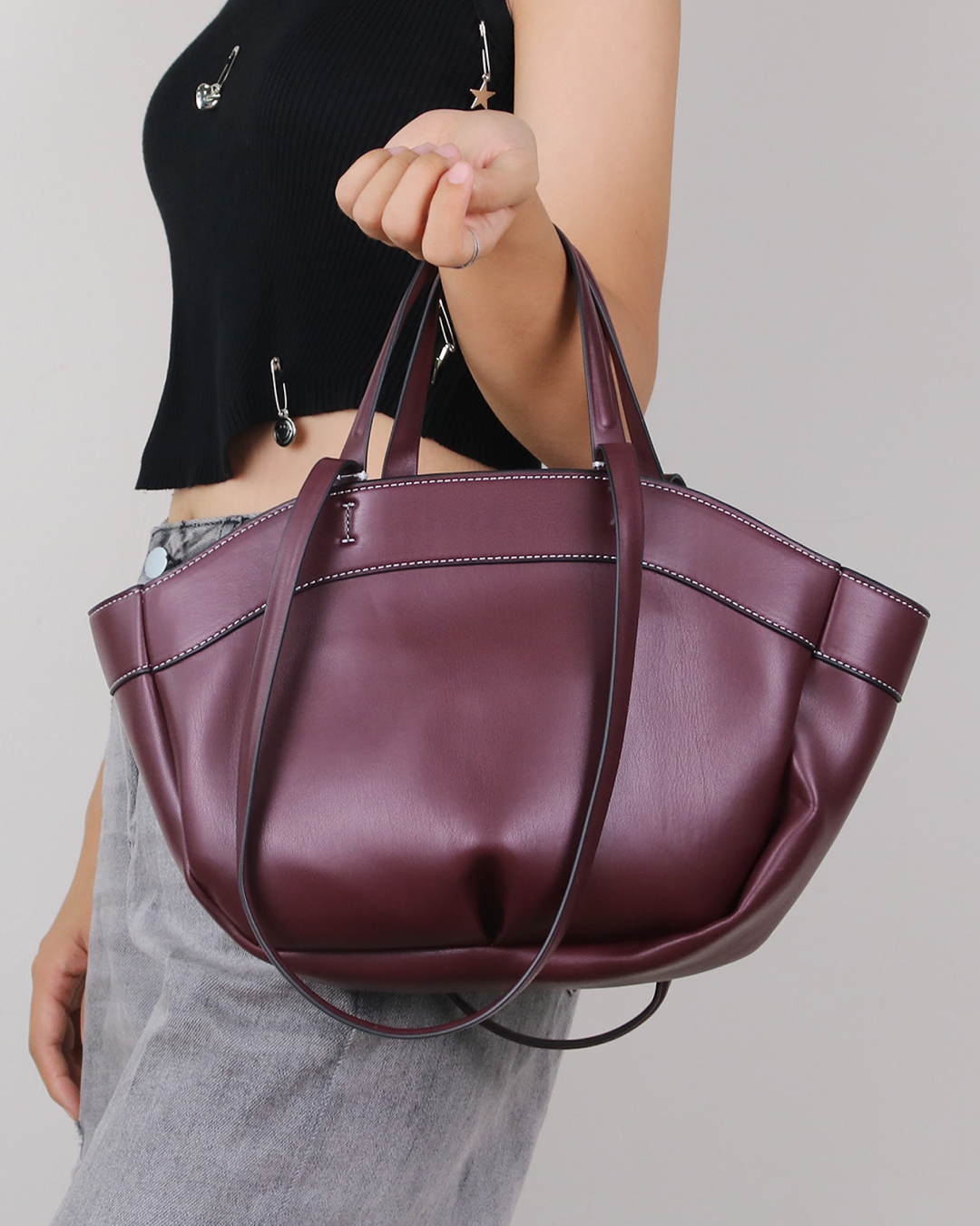 Structured PU Leather Tote – Elegant Shape, Everyday Ease