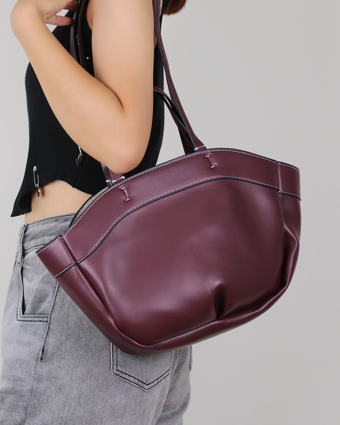 Structured PU Leather Tote – Elegant Shape, Everyday Ease