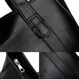 Everyday black tote bag made of PU leather