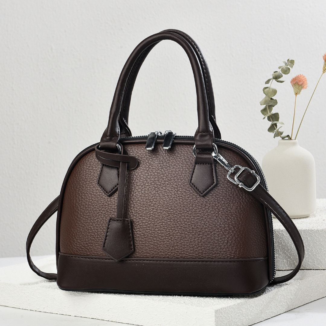 Elegant Dome Top Handle Bag for Women – Structured Handbag with Shoulder Strap