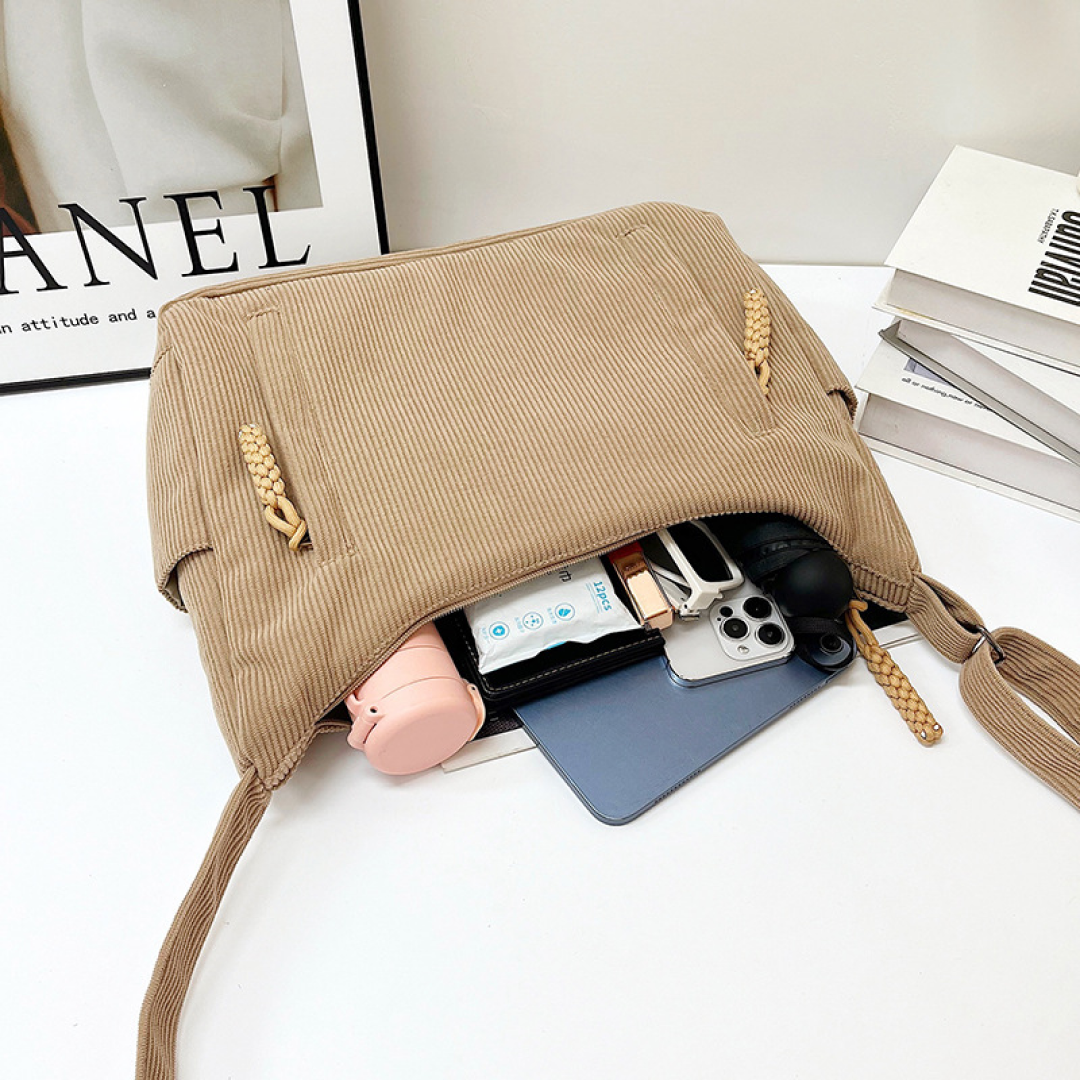 Spacious casual shoulder bag for university and daily use