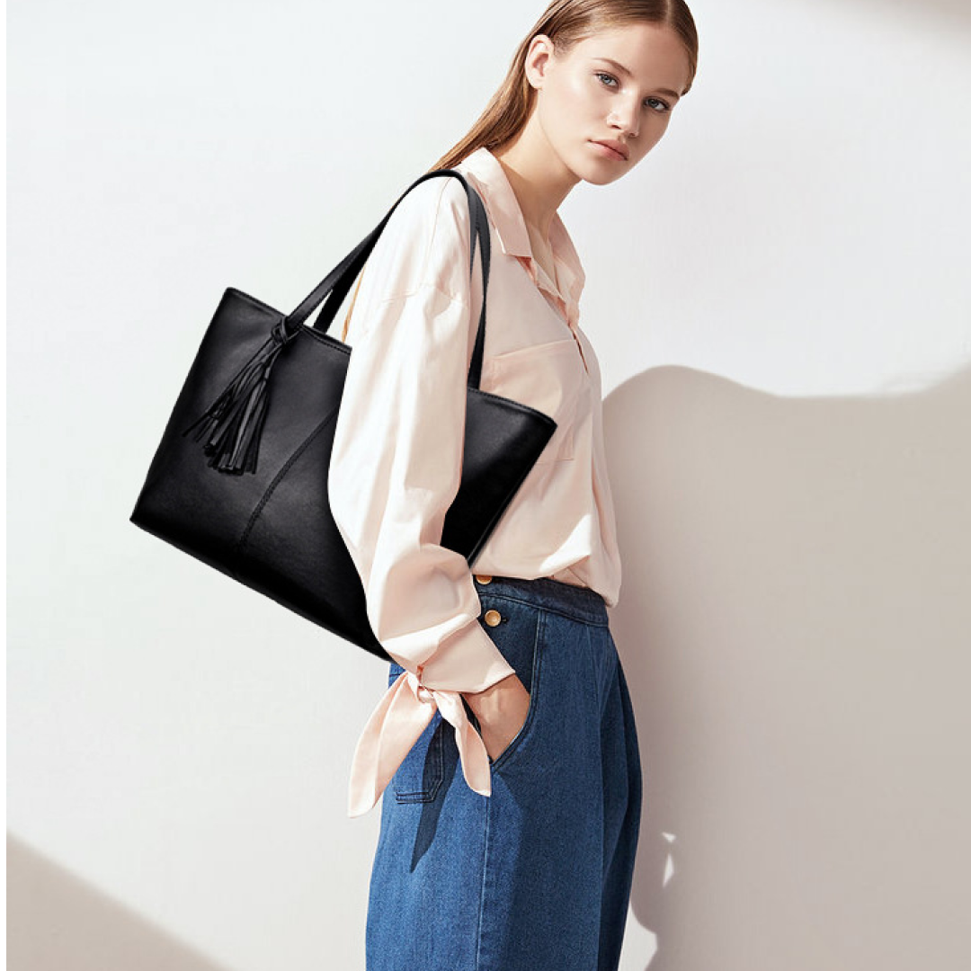 Premium Classic Black Everyday Tote