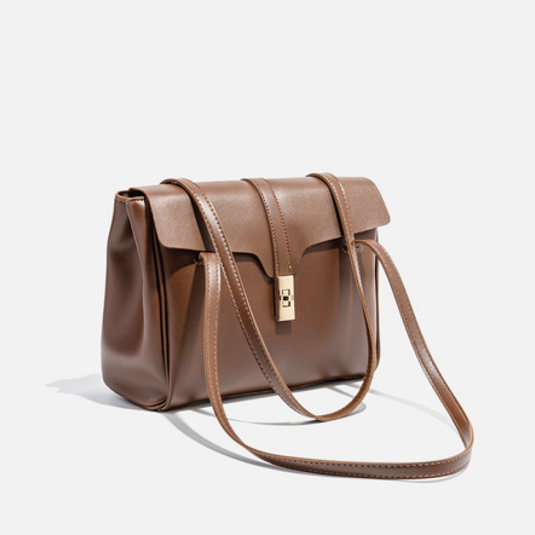 Retro Classic Brown Large Capacity Commuter Underarm Tote Bag