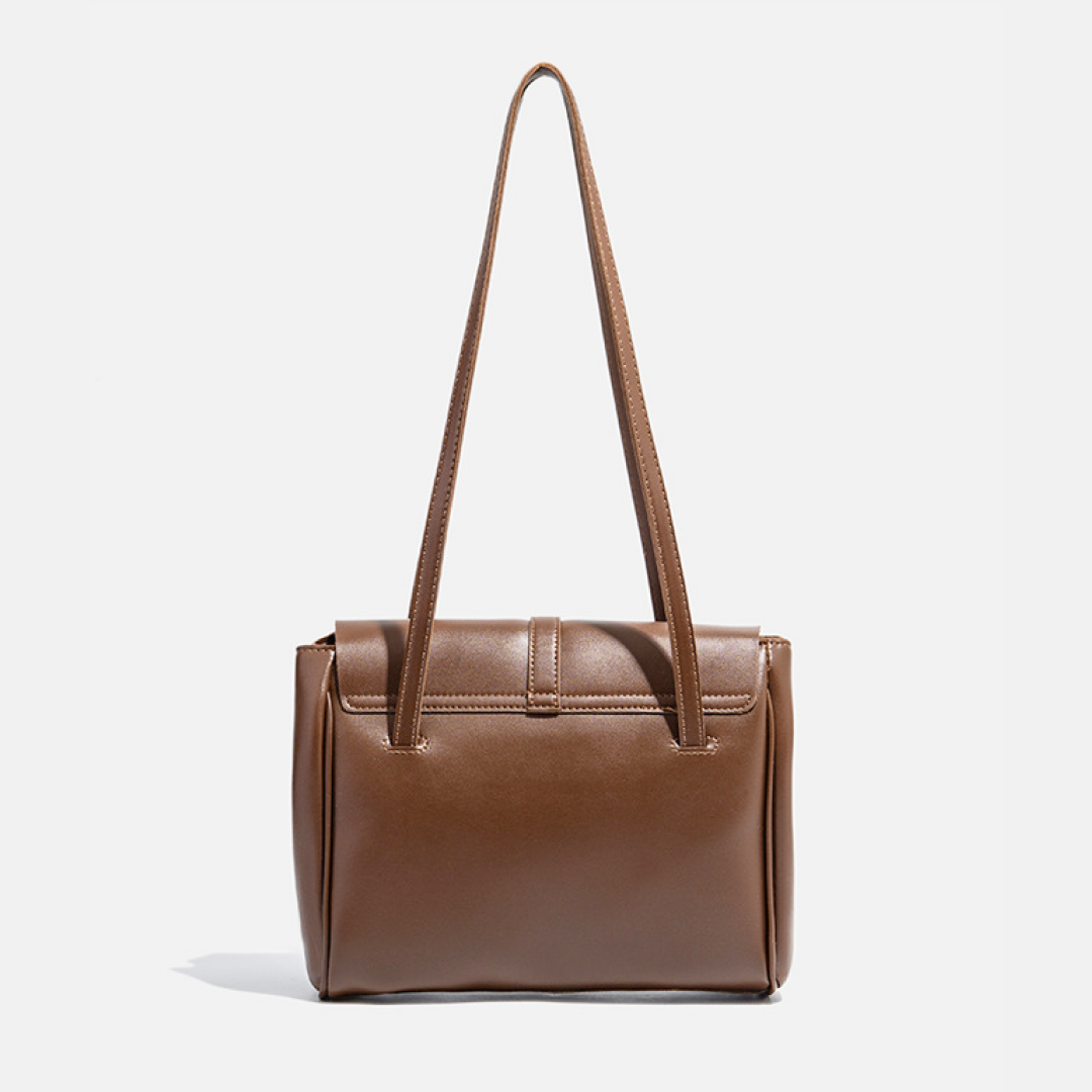 Retro Classic Brown Large Capacity Commuter Underarm Tote Bag