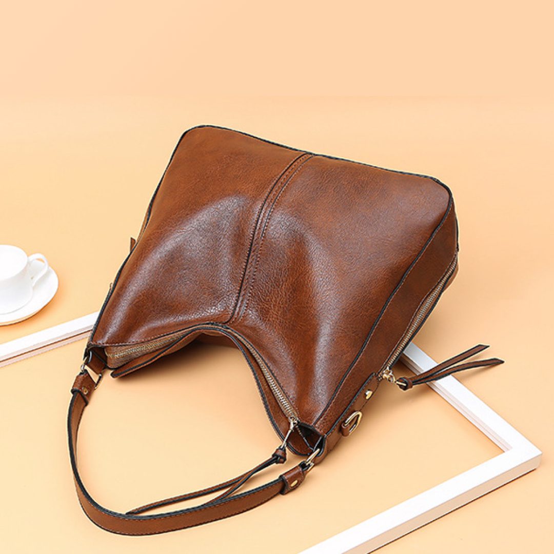 Premium Brown and Wine Red Faux Leather Hobo Bag for Women | Spacious & Stylish