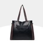 Dual-Tone Large Capacity Soft PU Leather Casual Portable Shoulder Bag - Red and Black