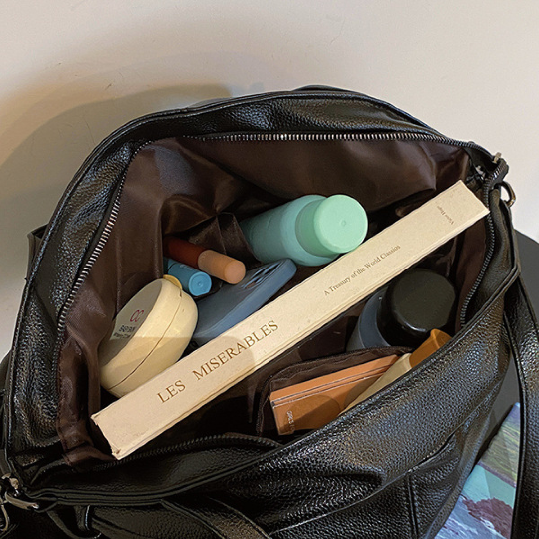 livoree Soft Slouch Tote – Large Capacity Shoulder Bag Coffee and Beige