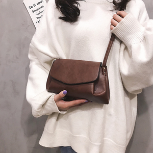 Vintage mini crossbody bag for women in dark brown