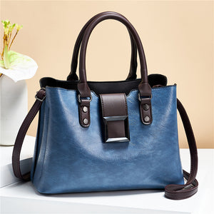 Large capacity PU leather handbag for women