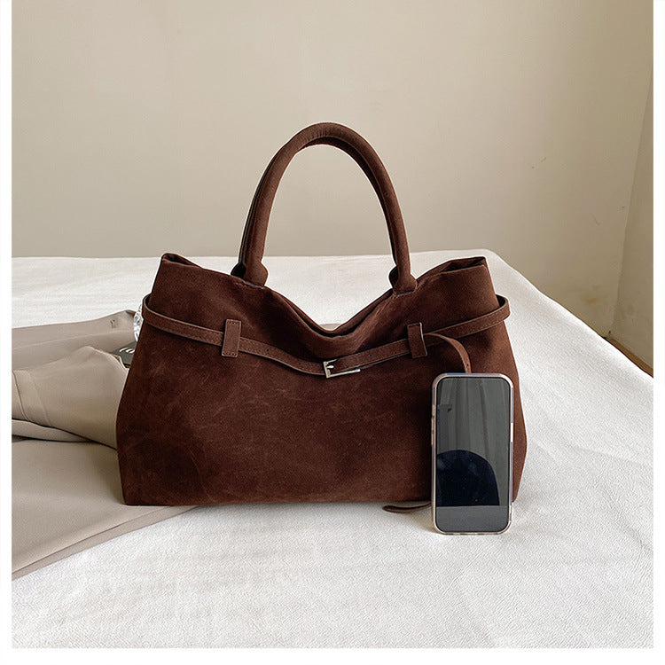Retro Suede Handbag – Timeless Elegance, Everyday Functionality