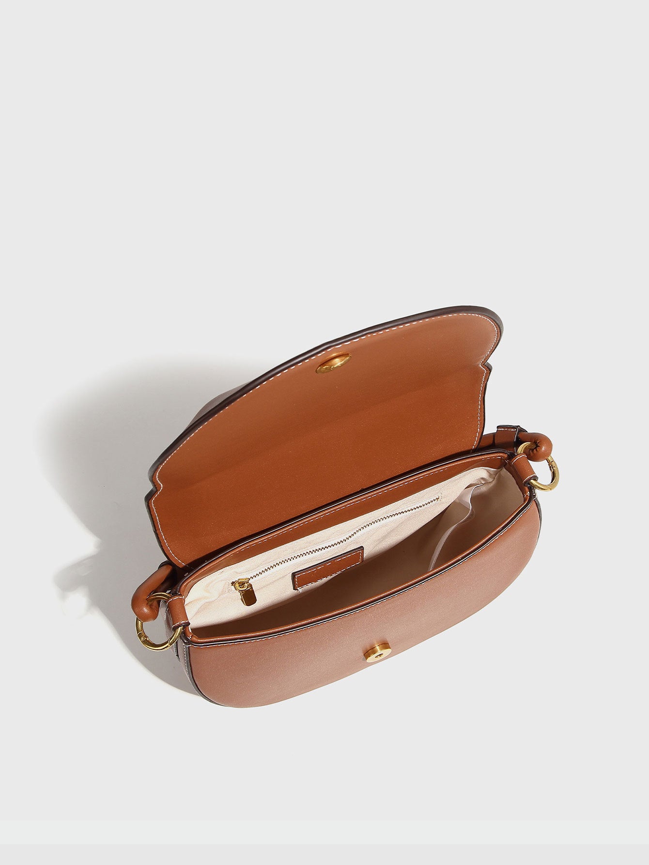 Half Moon Leather Shoulder Bag – Convertible Crossbody with Extra Straps