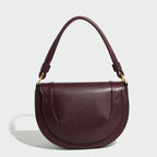 Half Moon Leather Shoulder Bag – Convertible Crossbody with Extra Straps
