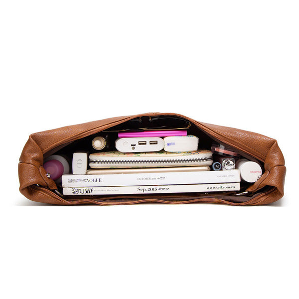 Soft Slouch Hobo Tote – Spacious, Everyday Comfort - Burgundy and Brown