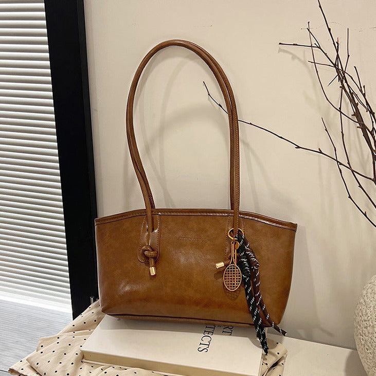 livoree Vintage Quilted Structured Shoulder Tote (Zipper Closure)