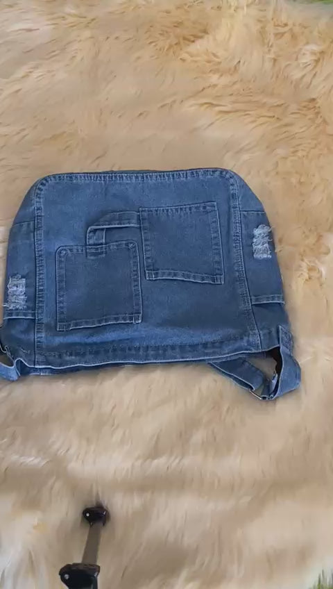 Washed Denim Ease Large Capacity Shoulder Tote Bag