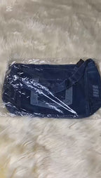 Denim Washed Brushed Tassel Messenger Bag - Large Capacity Casual Shoulder Bag for Women