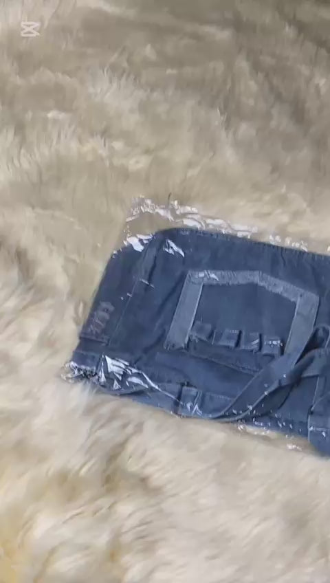 Denim Washed Brushed Tassel Messenger Bag - Large Capacity Casual Shoulder Bag for Women